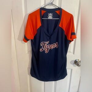 Genuine Merchandise Tigers MLb Navy and Orange V-Neck Top